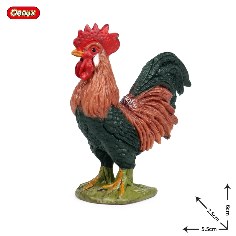Oenux Cute Animal Model Simulation Wild Farm Bird Pig Dog Cat Cow Horse Action Figure Poultry Figurines Educational Toy For Kids | Игрушки и