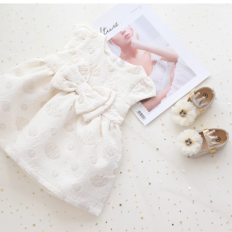 Платье для маленьких девочек в возрасте 1 года платье на день рождения белое