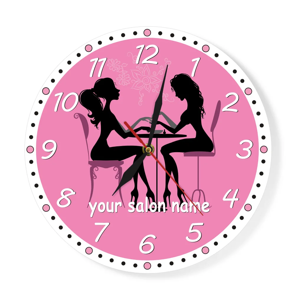 

Manicure Salon Wall Clock Nail Salon Spa Personalized Wall Clock Custom Artwork Pedicure Art Nail Studio Business Wall Art Decor