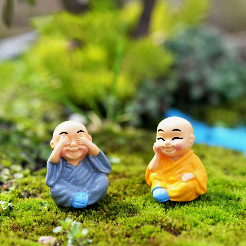 4pcs/Set Mini buddha Figurines Miniature For Home Bonsai Decoration Micro Landscape Decor|Статуэтки и миниатюры| |