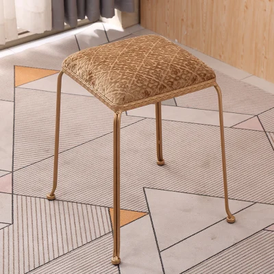 Height 45CM 02 2 шт./лот, модная американская фланелевая ткань, Золотая ножка стула из нержавеющей стали, обеденный стул, Скандинавское кухонное кресло для ресторана - Цвет: Height 45CM 02