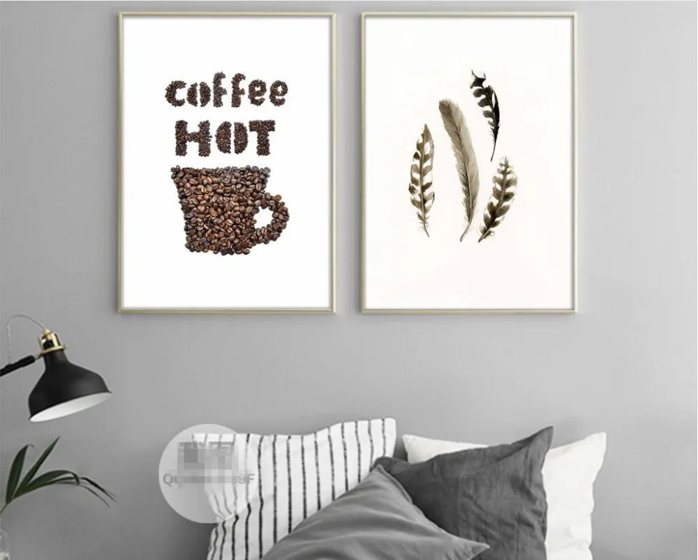 2017 новая кофейная чашка перо простой плакат масляная краска современное