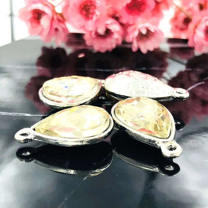 Легкие кофейные стразы слеза сплав одно отверстие кристалл кулон сделай сам