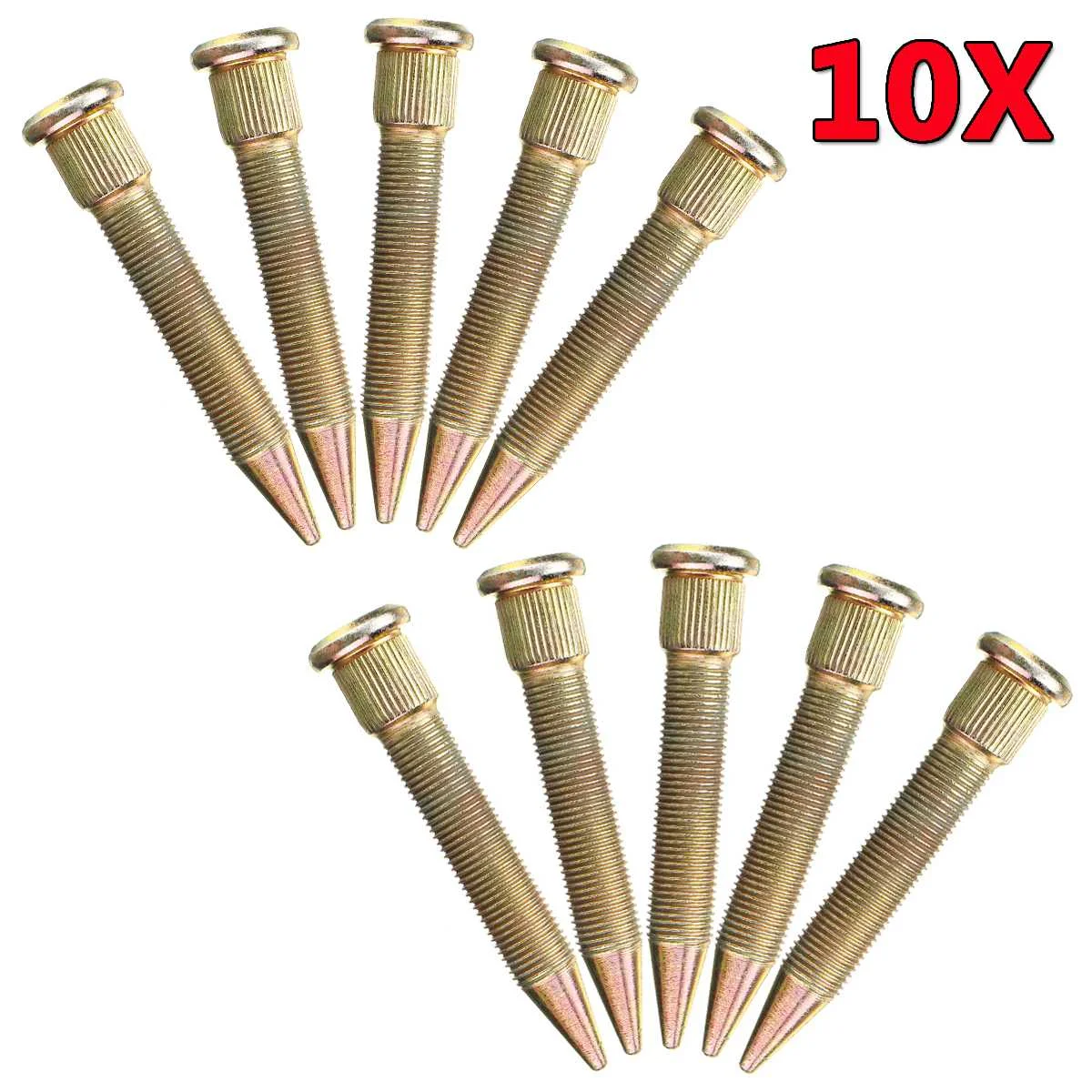 10 pcs Новинка; 10/20/50 шт Универсальный Автомобильный M12X1.25 колеса шпильки 12 м увеличенного dracing шипами комплект на обоих концах для подключения внешних устройств к колеса шпильки Conversion Kit - Название цвета: 10 pcs