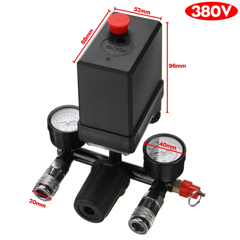 Drillpro 240 В/380 В регулятор переменного тока рабочий воздушный компрессор насос переключатель контроля давления воздушный насос регулирующий клапан 7,25-125 фунтов/кв. дюйм с манометром