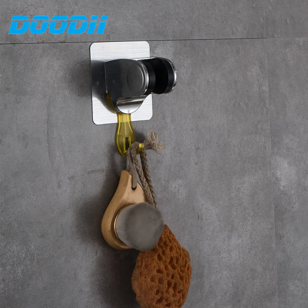 Shower Head Fitting Portable Wall Gel Mounted Stand Bracket Holder Hand Held Bathroom Accessories Doodii | Обустройство дома