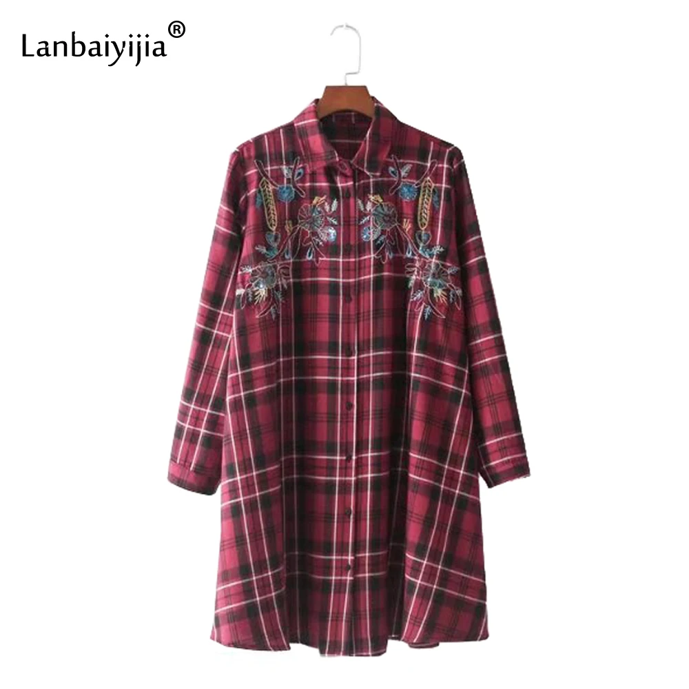 Lanbaiyijia Европейское и американское Новое весеннее мини платье женское с вышивкой