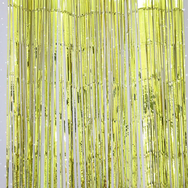 10 шт./лот ленты-занавески с золотыми/серебряными кисточками алюминиевая пленка