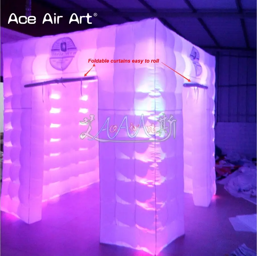 Надувная фотобудка со светодиодной подсветкой 2 4 м с Складными дверцами и