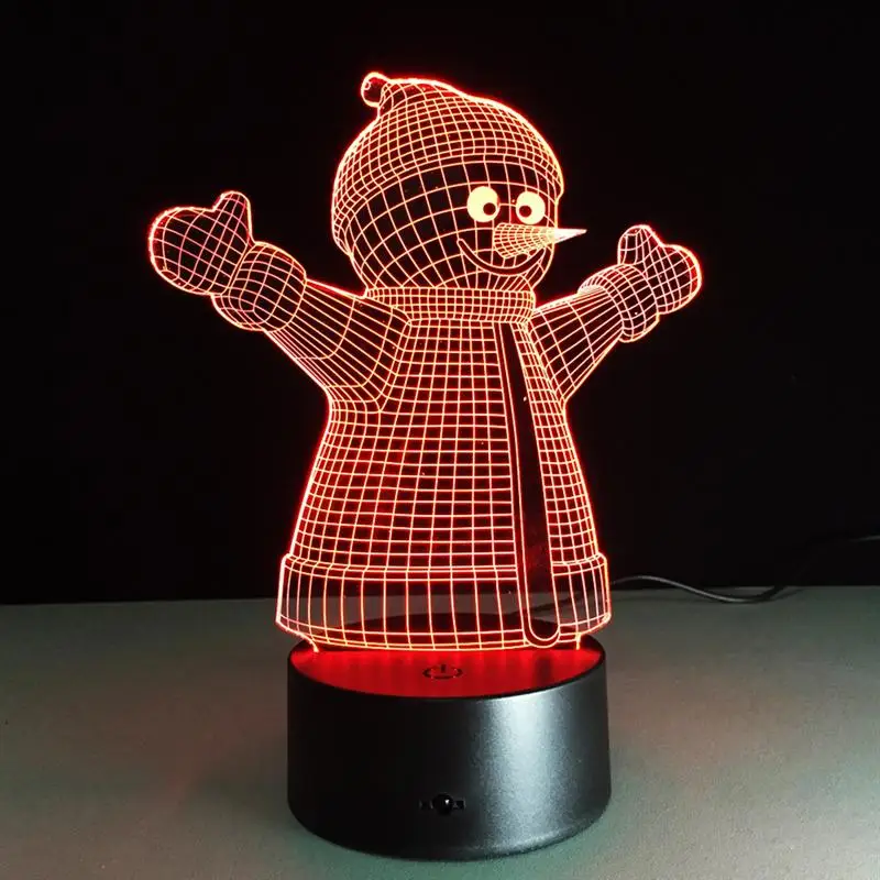 Снеговик Hug 3D ночник RGB переменчивое настроение светильник светодиодный свет DC 5 В