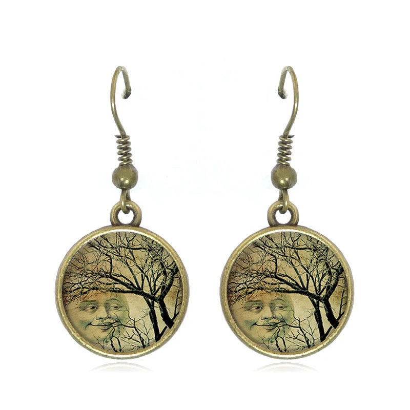 Винтажные серьги-подвески TAFREE с изображением дерева жизни Инь Янь в античном