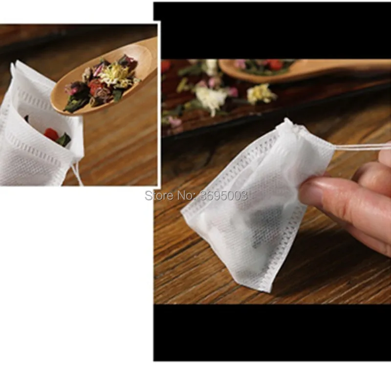 100 шт Пустой чайный пакетик зеленый чай пищевой фильтр аксессуары цветочный