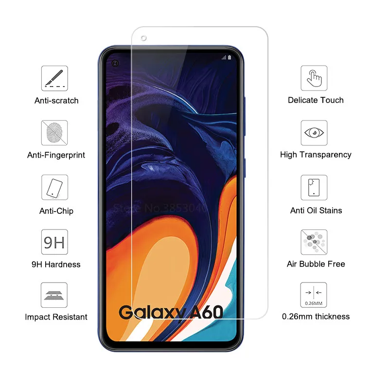 Закаленное стекло для Samsung Galaxy A60 Защитная пленка экрана 9H 2.5D Защитное a6060