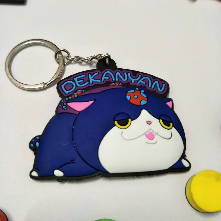6 см часы YoKai Jibanyan мультфильм аниме брелок для ключей ПВХ фигурка игрушка подарок