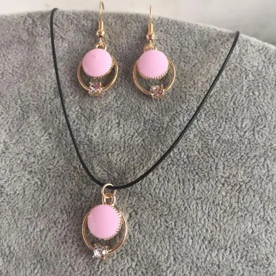 N1005 модный геометрический круг кулон ожерелье серьги привлекательный чокер