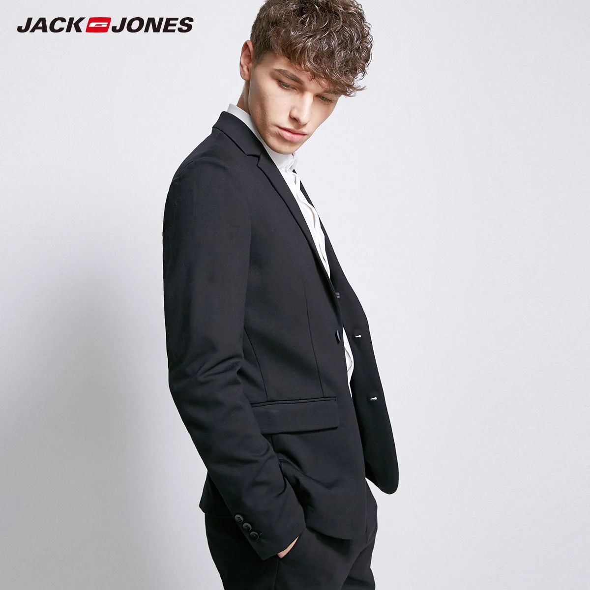 JackJones Мужская Легкая стрейчевая двубортная Повседневная приталенная куртка