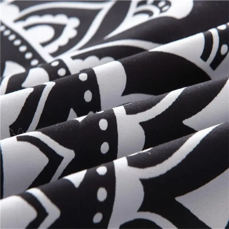MINGJIE brand bohemian bedding sets boho style Queen Size 3pcs black white purple printing Duvet Cover set quilt cover Bed Linen | Дом и сад