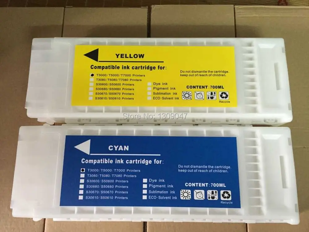5 pcs/lot 700ml refillable ink cartridges for Epson SureColor T3000 ink cartridges with Chip