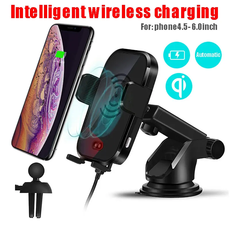 Беспроводное Автомобильное зарядное устройство Qi для Samsung S9 XiaoMi держатель