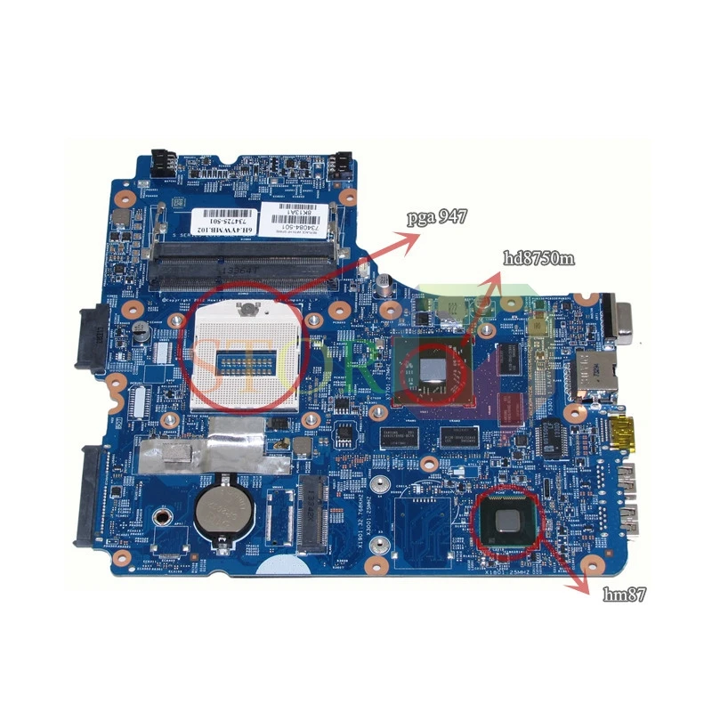 NOKOTION для материнской платы ноутбука hp probook 440 G1 734084-501 12241-1 48.4YW03.011 разъем PGA 947 для HD8750 DDR3L