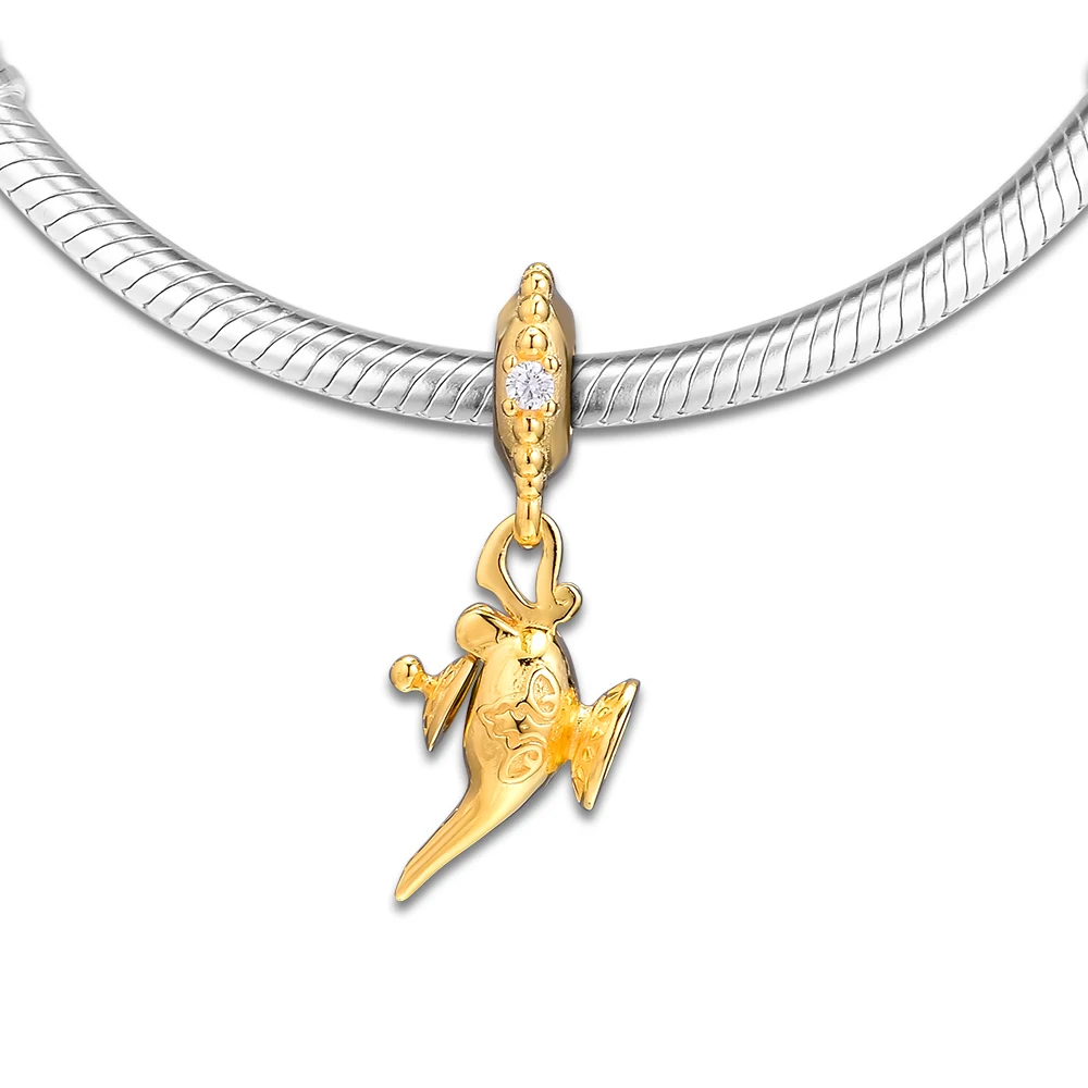 

Magic Lamp Dangle Charm Fits Original Sterling Silver Jewelry Snake Chain Bracelets For Woman Beads For Jewelry Making
