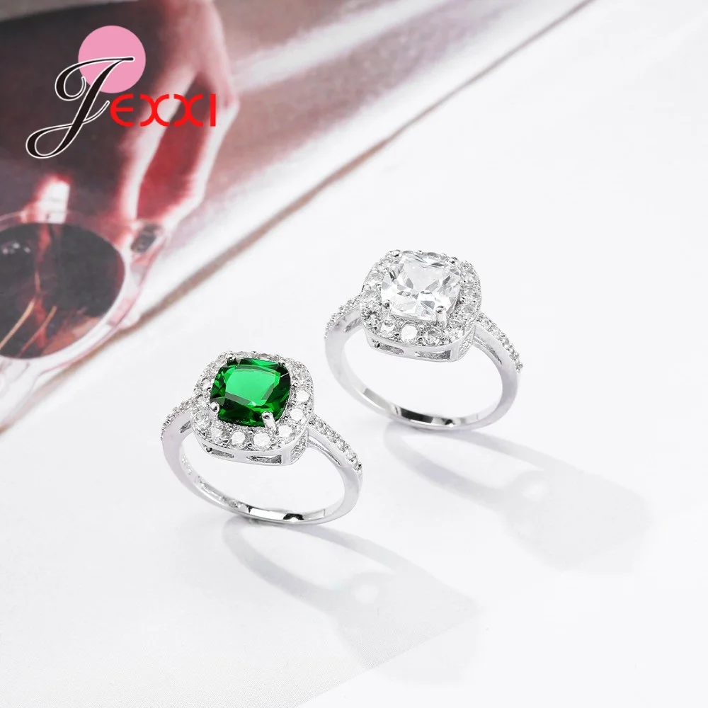 Женское кольцо из серебра 925 пробы с квадратным фианитом | Украшения и аксессуары