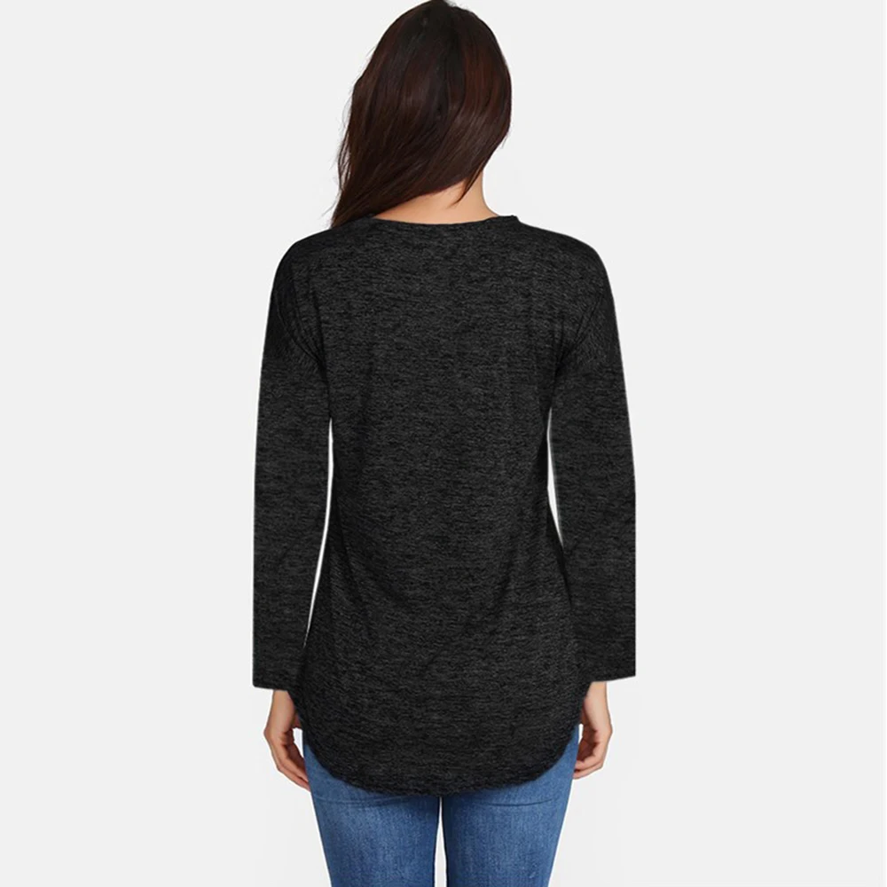 Женские топы и блузки модные сексуальные с v образным вырезом длинным рукавом