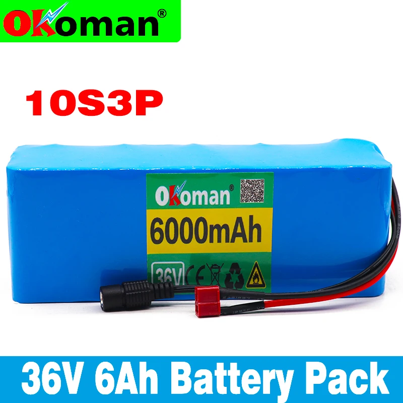 36В 6ач батарея для электрического велосипеда Встроенная литиевая BMS упаковка с