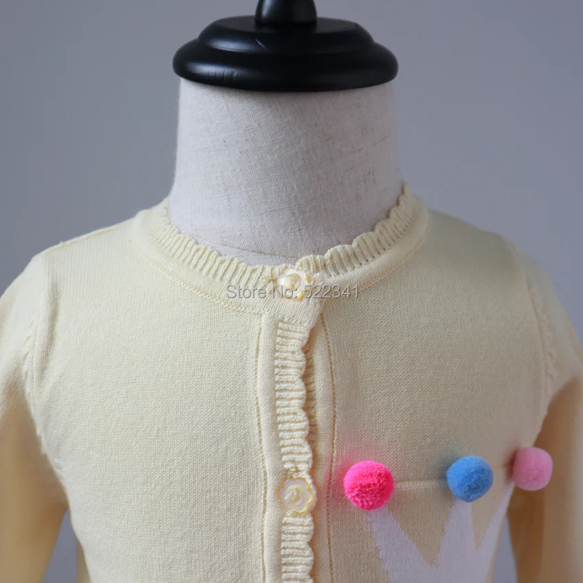 Осенний свитер-кардиган для девочек детский желтый свитер с длинными рукавами и