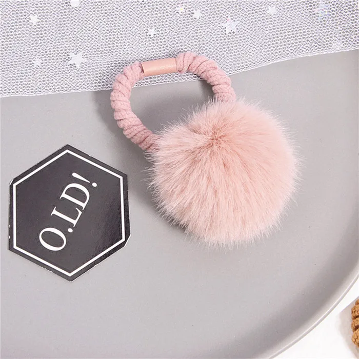 3 pink Модные резинки с помпоном для маленьких девочек, эластичные резинки для волос, розовые резинки для волос, милые детские резиновые ободки, аксессуары для волос - Цвет: 3 pink