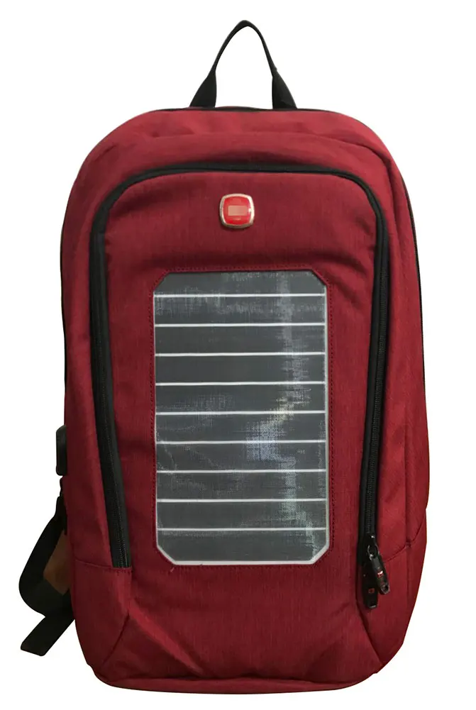 red Дизайнерский рюкзак на солнечной батарее, мужской рюкзак mochila с usb зарядкой, рюкзак для путешествий, 15,6 дюймов, швейцарский рюкзак для ноутбука, женский водонепроницаемый рюкзак - Цвет: red
