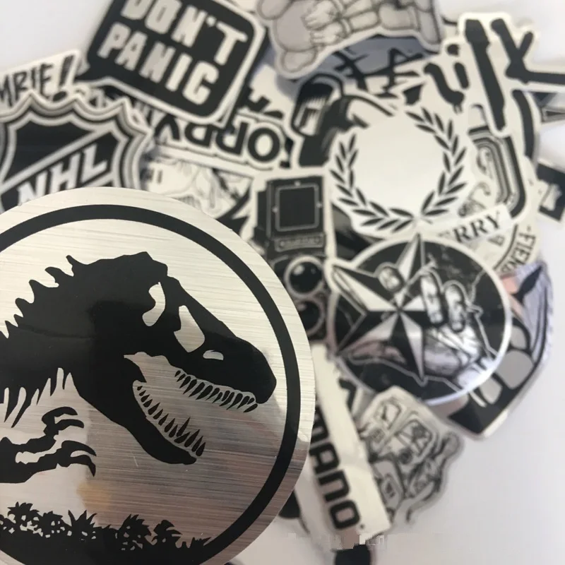 

50Pcs/set Imitation Metal Waterproof Cartoon Sticker Trolley Case Suitcase Skateboard Graffiti Sticker Phone Tablet Sticker