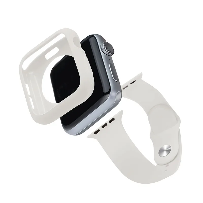 ТПУ protectiver чехол и ремешок 2 в 1 костюм для наручных часов Apple Watch, версии 4 44/40 мм браслет для наручных часов iWatch серии 3/2/1 42/38 мм