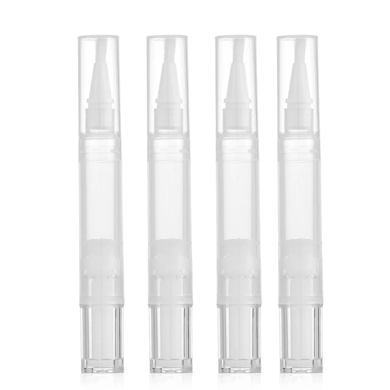 

NEW-4 Pcs Empty Nail Oil Pen With Brush Liquid Foundation Multipurpose Refillable Bottles 3Ml Travel Size Cosmetics Holder