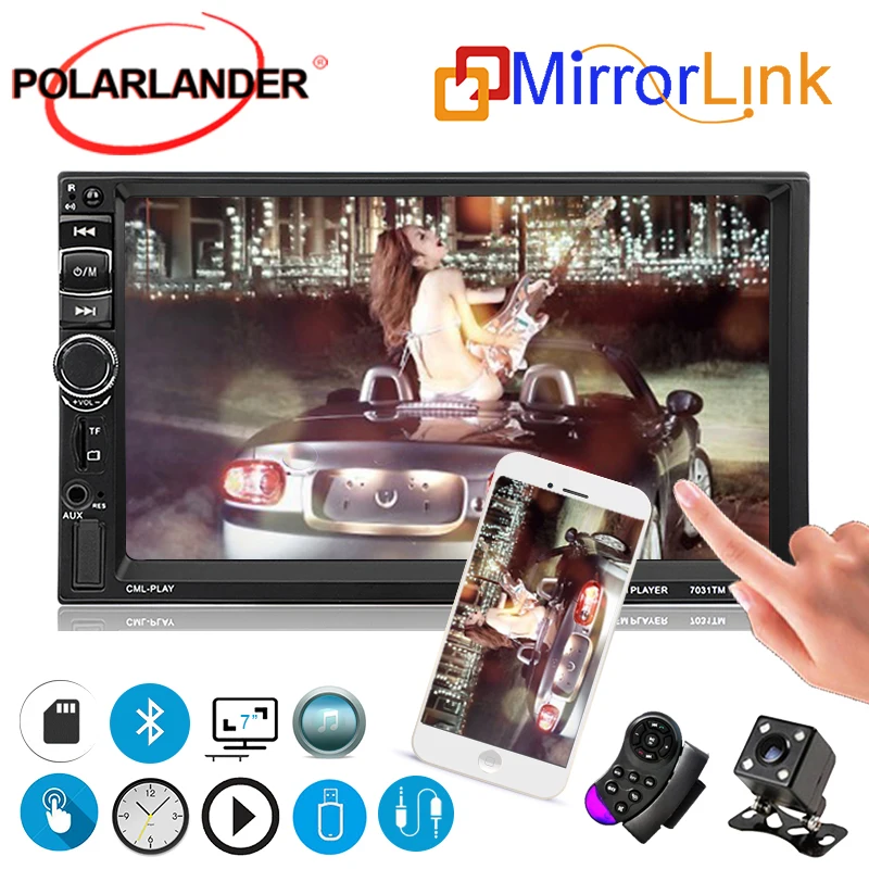 Автомобильный монитор 2 Din FM/MP5/USB/AUX MP5 плеер 7031TM мультимедийный сенсорный экран 7
