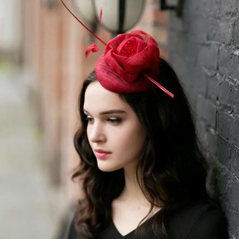 Шляпа женская из сетчатой пряжи повязка на голову с цветами в стиле Королевский