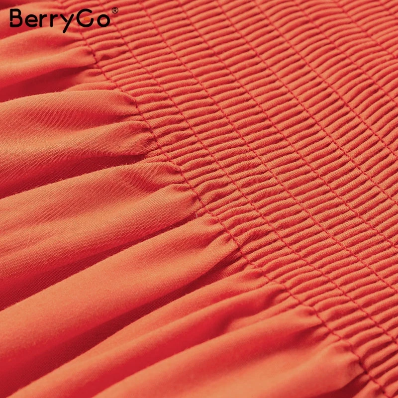 BerryGo повседневное женское короткое платье на бретельках с пуговицами и рюшами размера плюс, летний сарафан, сексуальное однотонное пляжное женское платье vestidos
