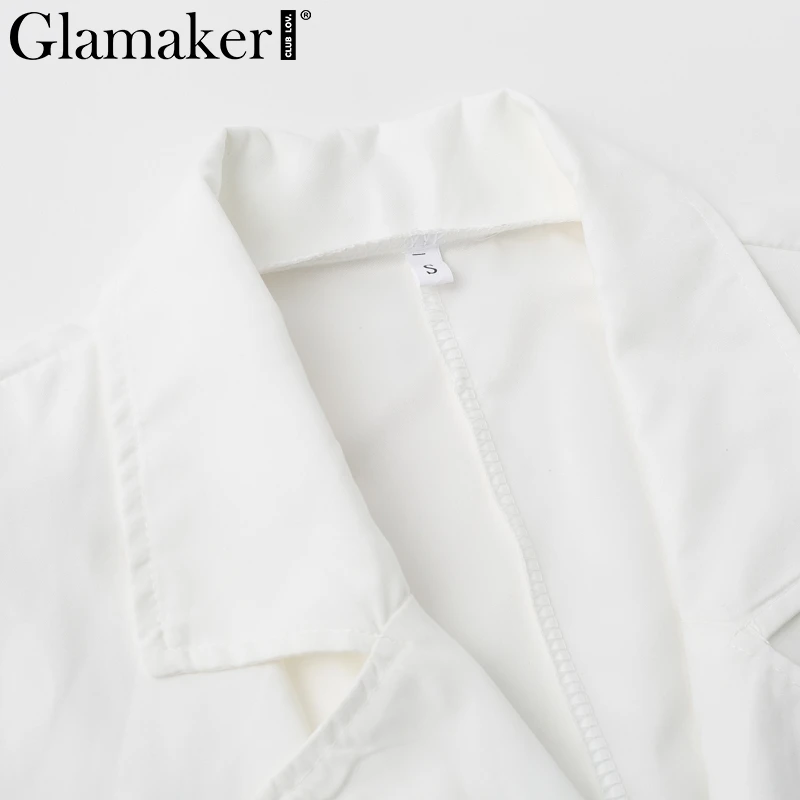 Glamaker, сексуальное Белое Женское пальто с глубоким v-образным вырезом, элегантное женское пальто на пуговицах с поясом, вечерние длинные тренчи на каждый день, Весенняя модная женская верхняя одежда, Новинка