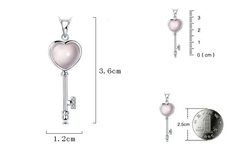 Женское ожерелье из серебра 925 пробы с розовым опалом|love heart|fashion necklacenecklace fashion |