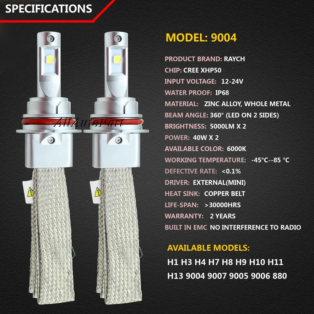 1 комплект 80 Вт 10000LM 6000K G8 9004 H1 H3 H4 H7 H11 9005 9006 9007 H13 880 Авто 6s светодиодные фары R4