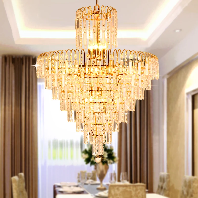 Modern Crystal Chandelier American Gold Chandeliers Lighting Fixture Home Indoor Dining Room Hotel Hall Lobby LED Lamps | Освещение