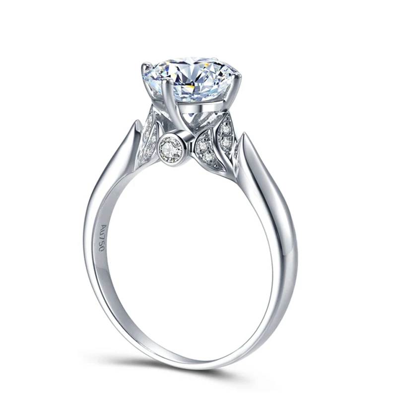 Великолепное 3 каратное кольцо ct DEF Color Lab Grown Moissanite с бриллиантом для помолвки 14 K 585