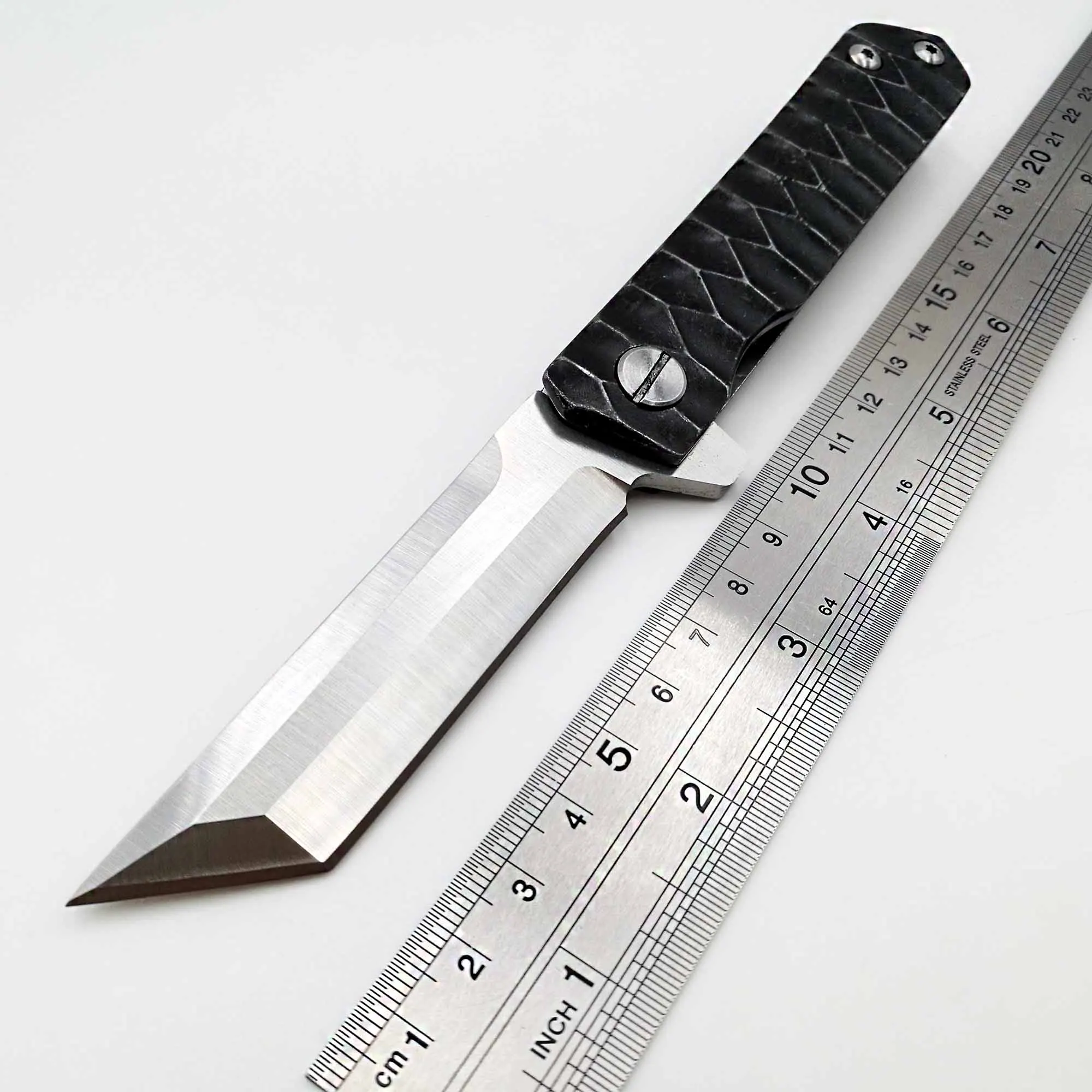 Kwaiken Tanto бритвенный складной нож дамасский D2 лезвие армейский Открытый Кемпинг выживания Дайвинг ножи охотничьи тактические EDC инструменты - Цвет: D2 Tanto Blade