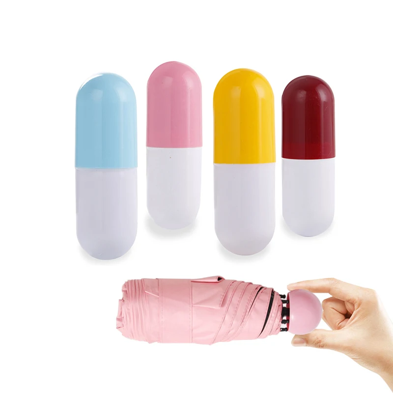 4 вида цветов Капсула Мини карманный складной зонтик от дождя для подарка женские