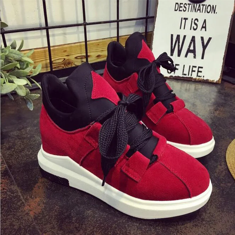 2017 Новинка осени дышащие спортивные туфли женские на толстой подошве галстук