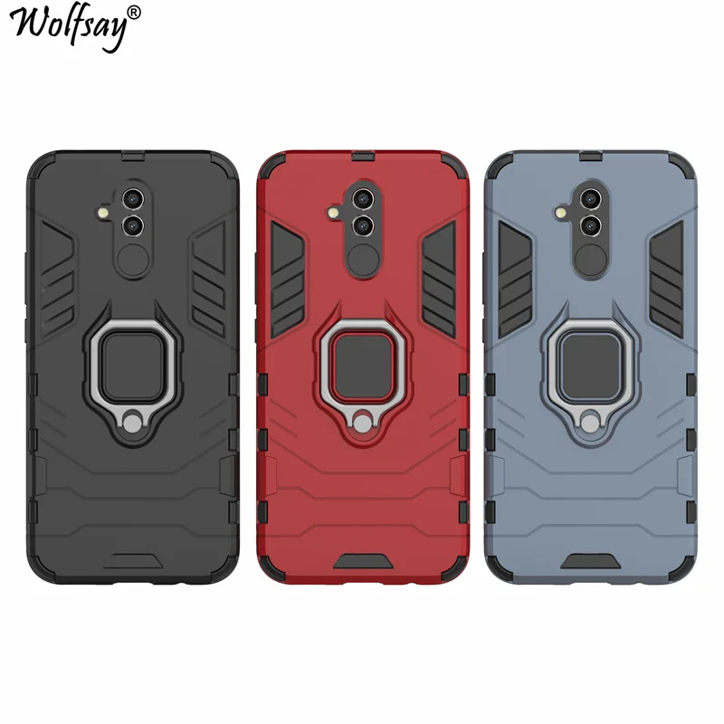 

Wolfsay Huawei Mate 20 Lite Case, Mate 20 Lite Car Holder Armor Cases Hard PC & Soft Silicon Cover for Huawei Mate 20 Lite 6.3"