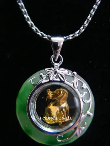 Fengshui зодиак Нефритовая фотография + родиевая цепь/Китайский Зодиак|pendant