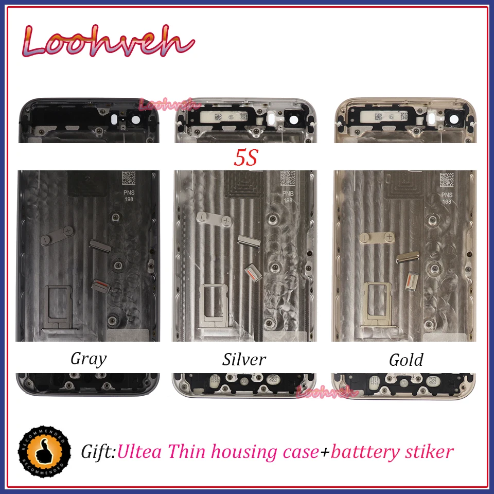 Высокое качество для IPhone 5 5G 5S Корпус Крышка батарейного отсека Дверь Задняя рама задняя крышка+ держатель батареи+ чехол