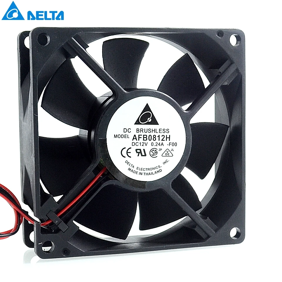 

For Delta AFB0812H 8cm 8025 12V 0.24A 2wire double ball bearing cooling fan pwm for Delta 80*80*25mm 50pcs/lot