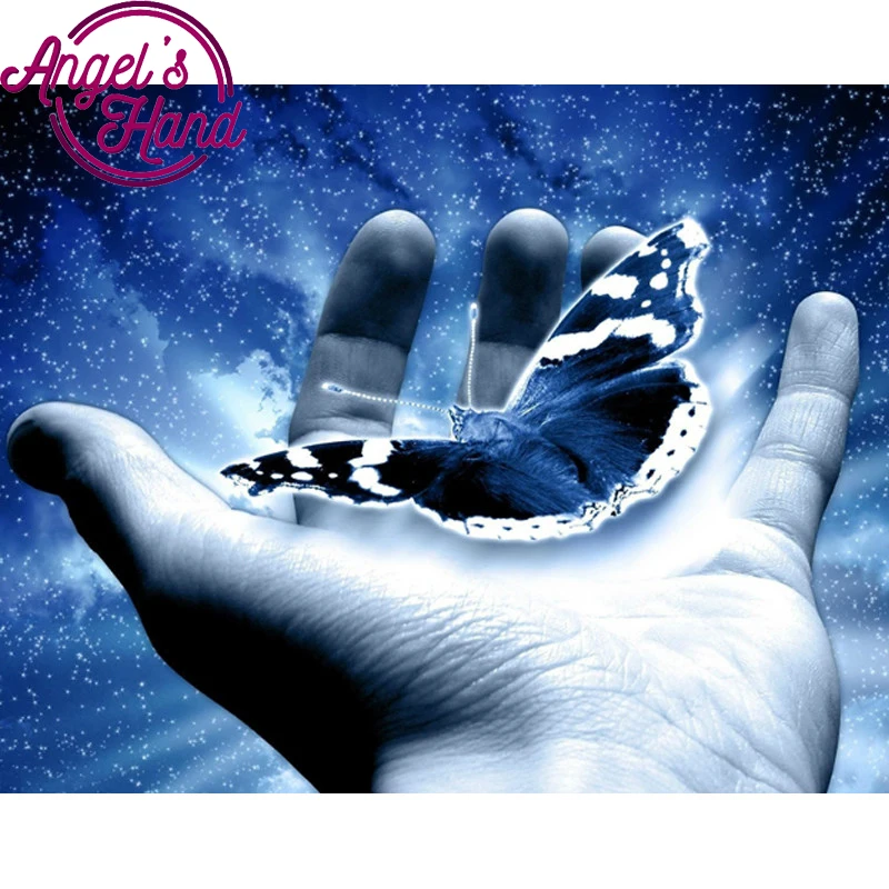 Алмазная вышивка 3D spuare & round Hand Butterfly Daimond крестиком мозаика рисунок стразы Лидер